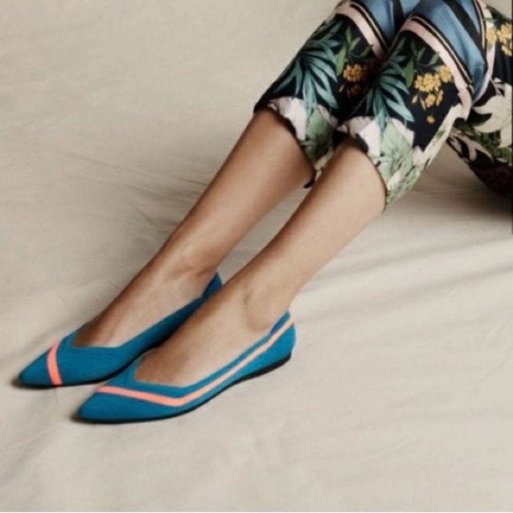 Rothy's Blue and Pink Flats Elegant Design